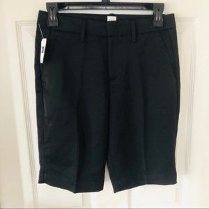 NWT GAP black silky satin Bermuda shorts size 00R